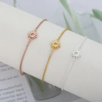 sun hollow bracelets for women stainless steel gold hand chain vintage sunflower couple bracelets boho jewelry accessories gift