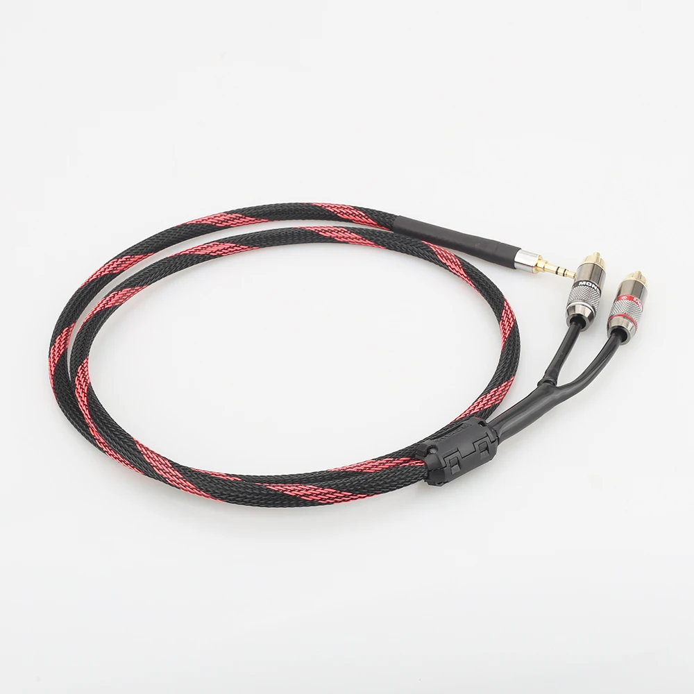 

A53 3.5mm to 2RCA Audio Auxiliary Adapter Stereo 3.5 mm Splitter Cable AUX RCA Y Cord for Smartphone Speakers Tablet