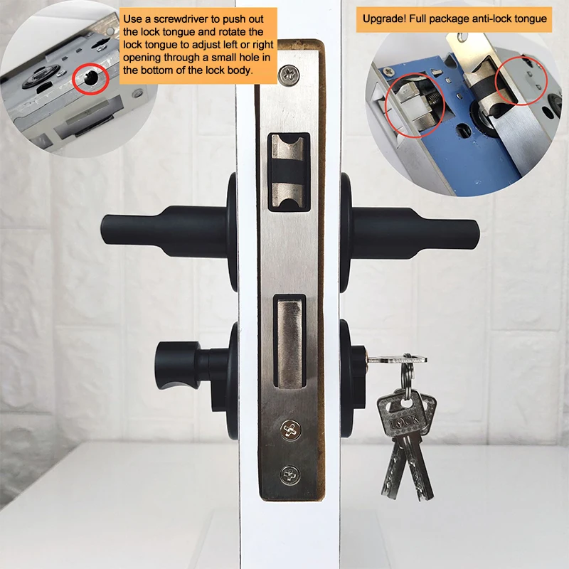 Черный современный Космос алюминиевая дверная ручка замок Задний рычаг закрытый