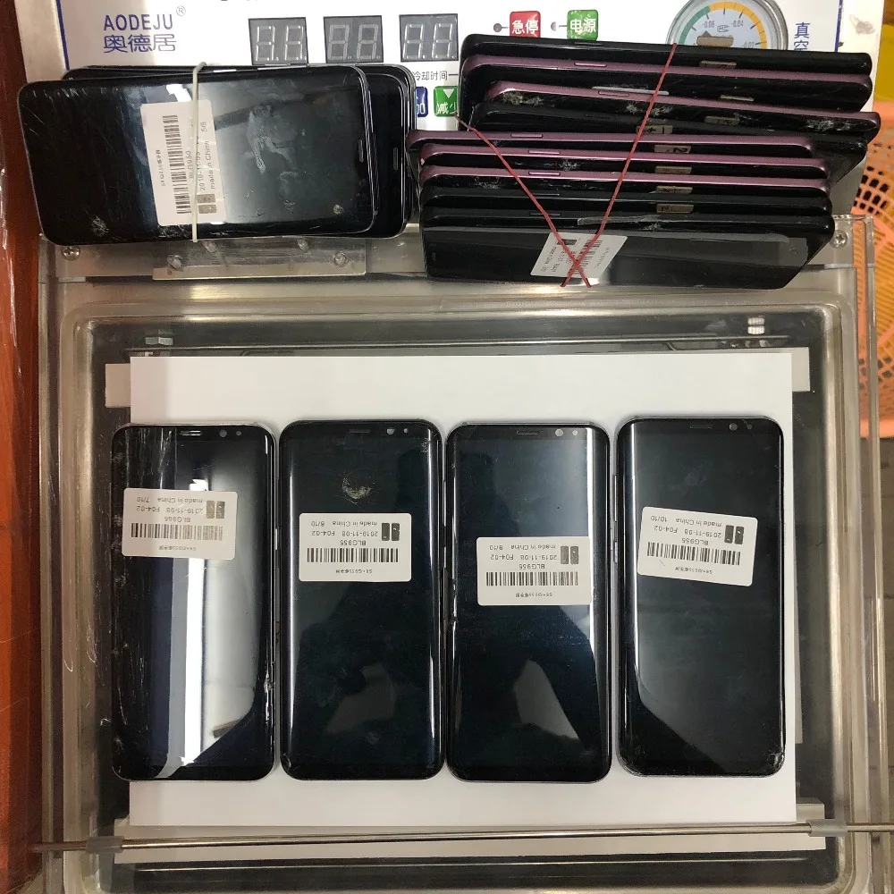 Практичный ЖК-экран для samsung S7 edge, Черный в горошек, сенсорный ЖК-экран, рабочее стекло, сломанное, практичный ремонт, ЖК-дисплей и средняя рамка