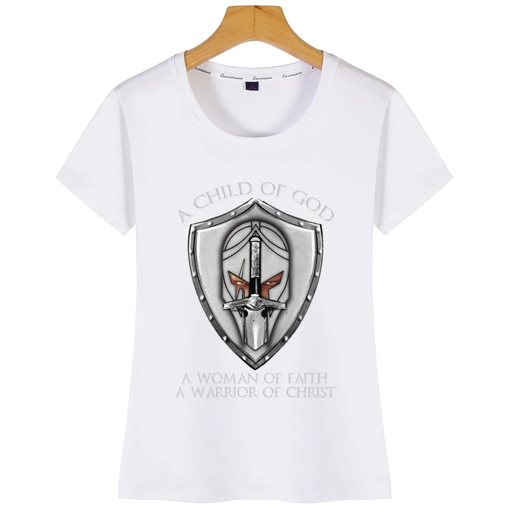 Топы Футболка женская детская Божья религиозная христианская Модная белая