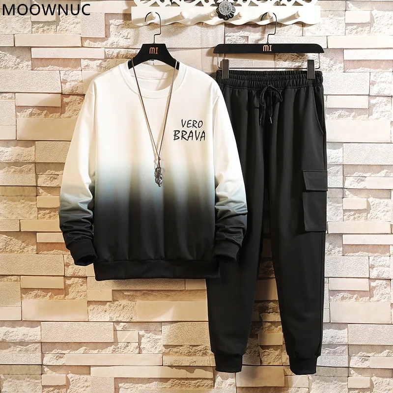 

2021 Spring and Autumn New Men's Fashion Trend (Jacket + Pants) Two Suits Men Slim Leisure High Quality Sports Suit Size M-5XL