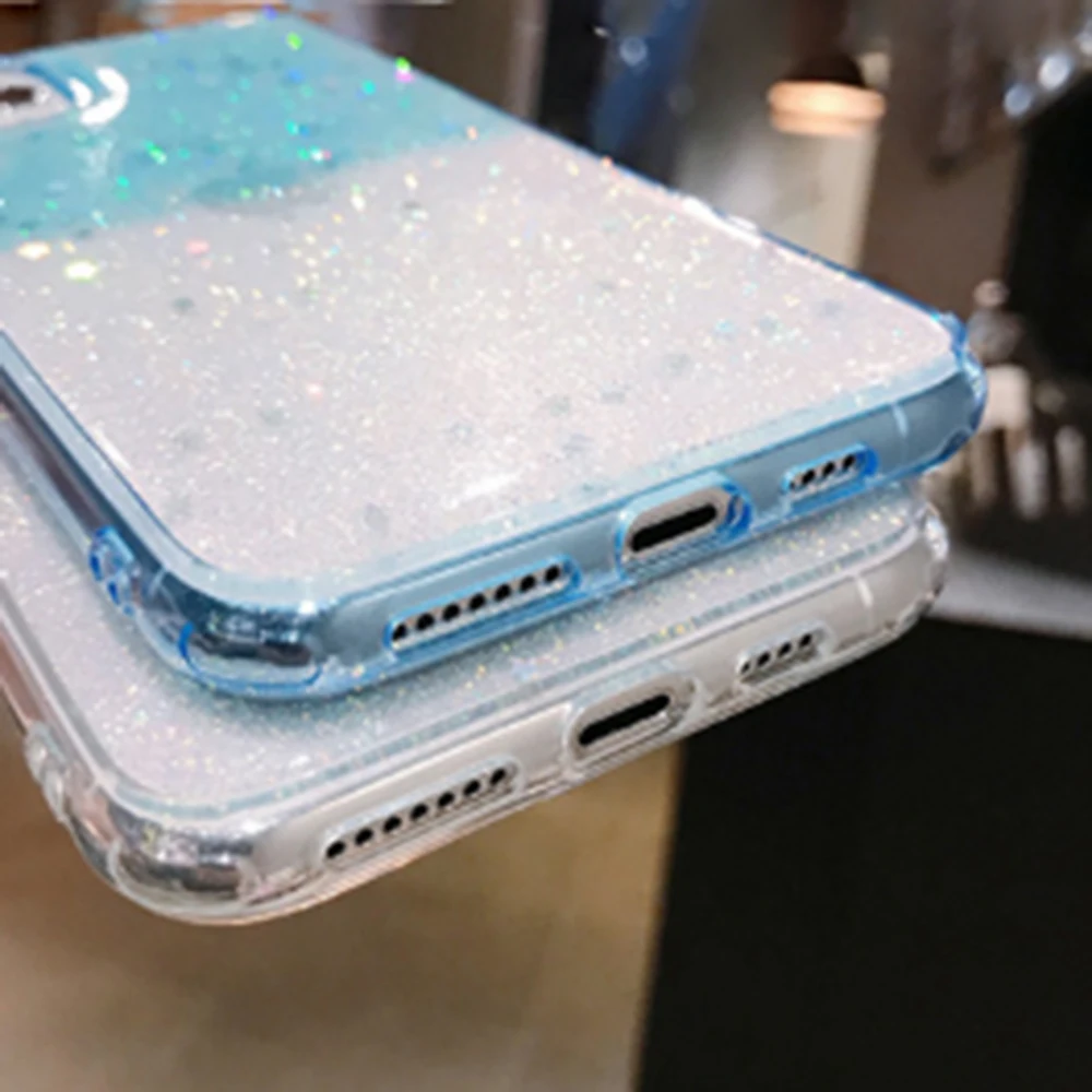 

2021 For iPhone XS 11 Pro MAX X XR 5 5S SE 7 8 6 6S Splicing Glitter Soft Silicone Popular Style Mobile Phone Case