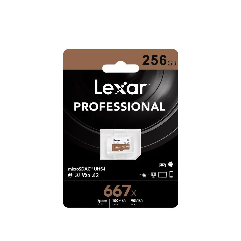 

Lexar 667x Professional Memory Card Up To 100MB/s Micro SD Card C10 256GB TF Card 128GB Free Adapter for Drone Sport Camcorder