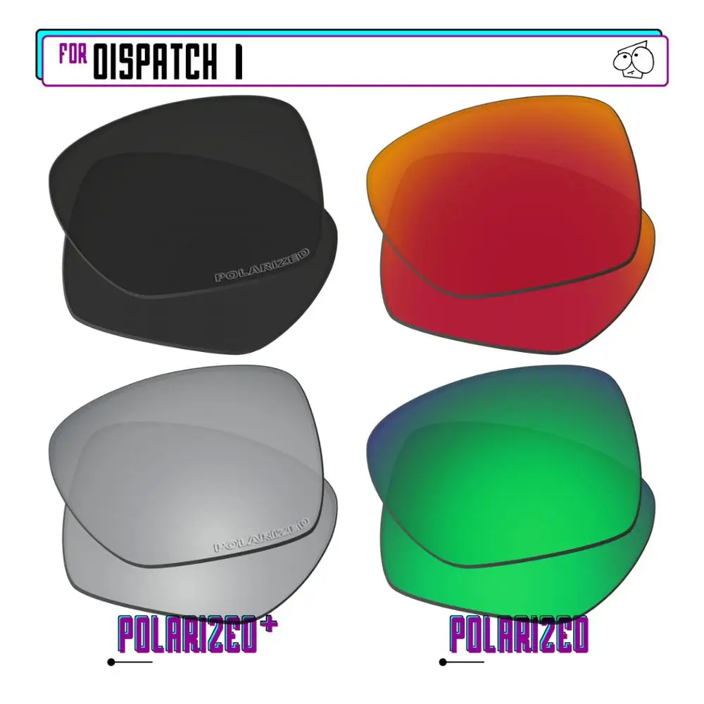 EZReplace Polarized Replacement Lenses for - Oakley Dispatch 1 Sunglasses - BkSrP Plus-RedGreenP