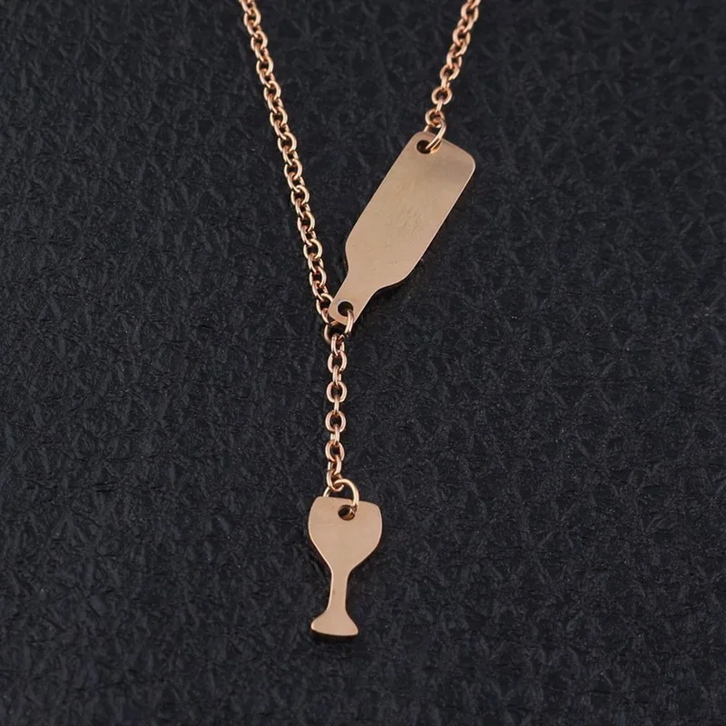 

Fashion Women Girl Necklace Wine Glass Pendant Chain Neck Accessories Decoration