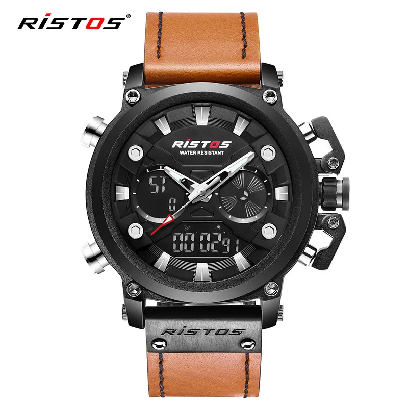 

New sports men's watch fashion dual display multi-function waterproof watch