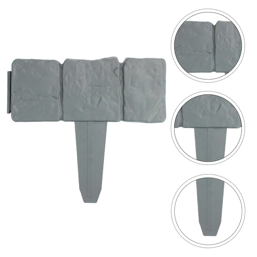 

30Pcs Cobbled Stone Effect Fence Garden Fence Lawn Edging Plant Border