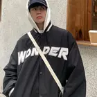 Осенняя бейсбольная куртка Униформа для мужчин и женщин американская уличная куртка с капюшоном в стиле хип-хоп свободная Корейская Топ для влюбленных трендовая куртка-бомбер