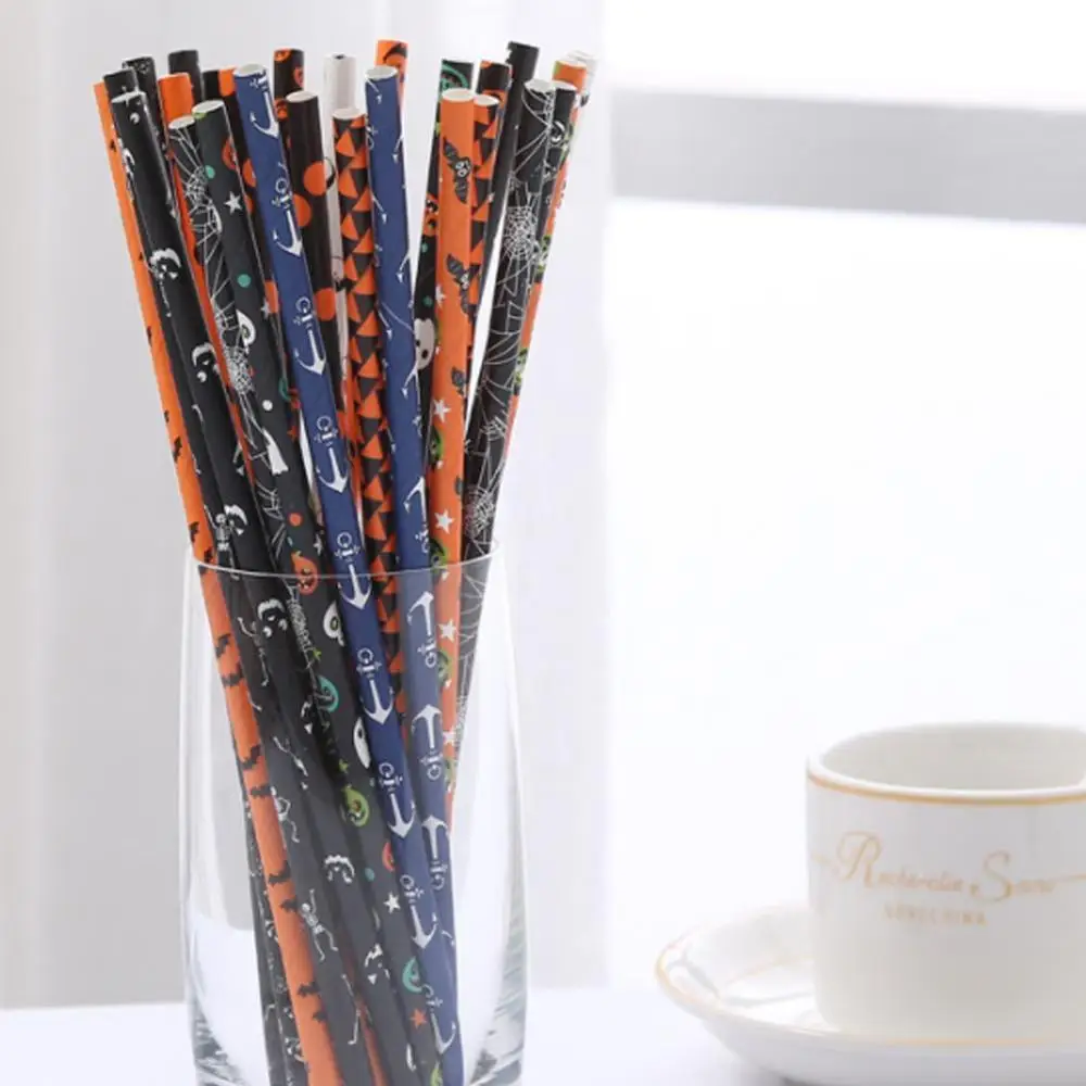 25 шт. темно синие одноразовые бумажные соломинки для детского душа украшения дня