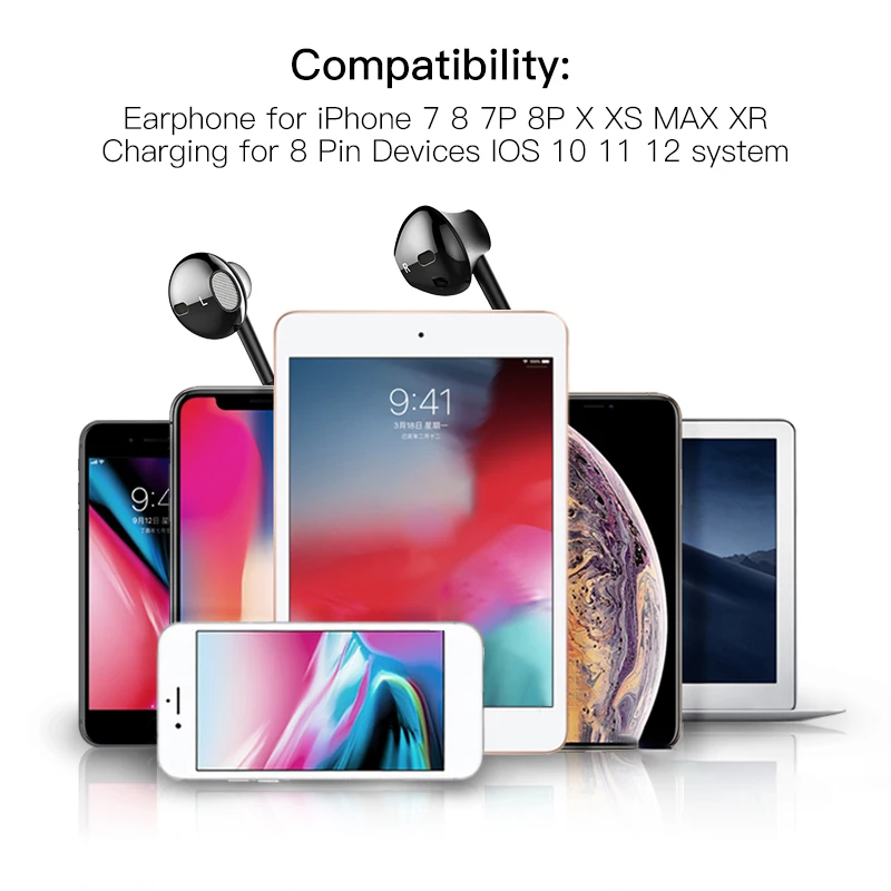 ! Магнитные наушники ACCEZZ 2 в 1 с подсветкой для iphone XS MAX XR X 8 7 Plus зарядный адаптер