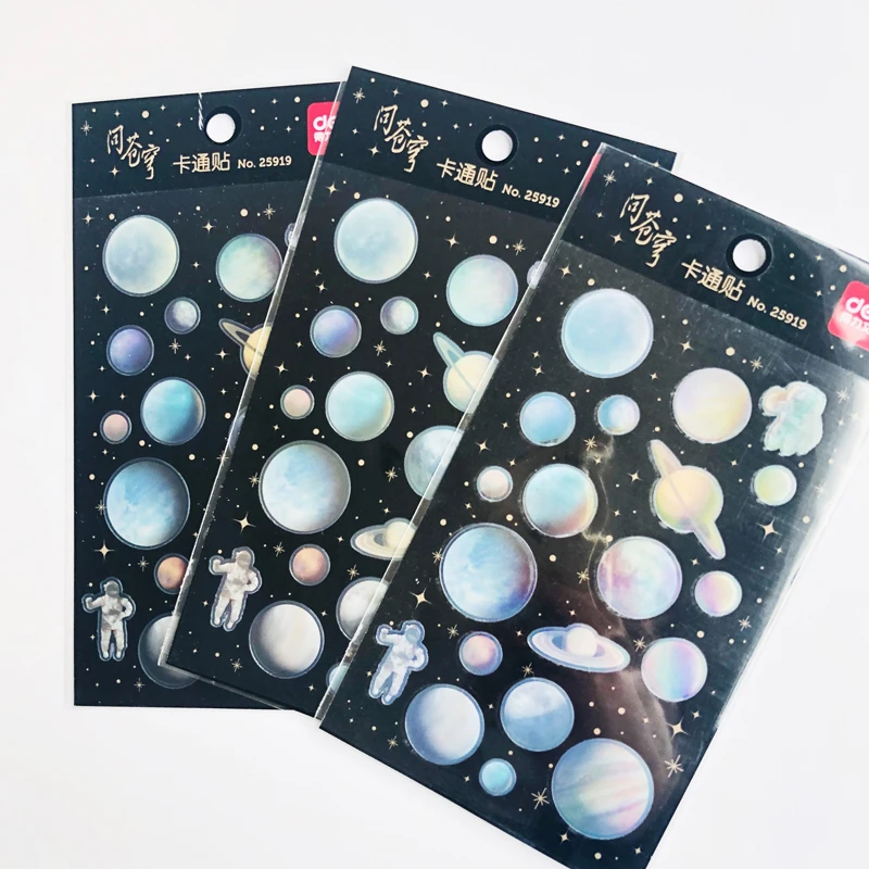 

1 Sheet Space Boy Laser Bright Planets Decorative Stickers Decoration
