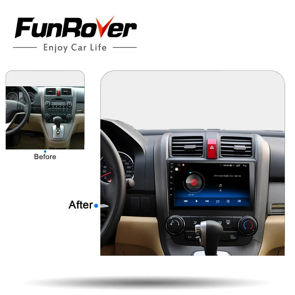 Автомобильный мультимедийный плеер Funrover 2 Din Android 2006 dvd GPS навигация для Honda CRV 2011