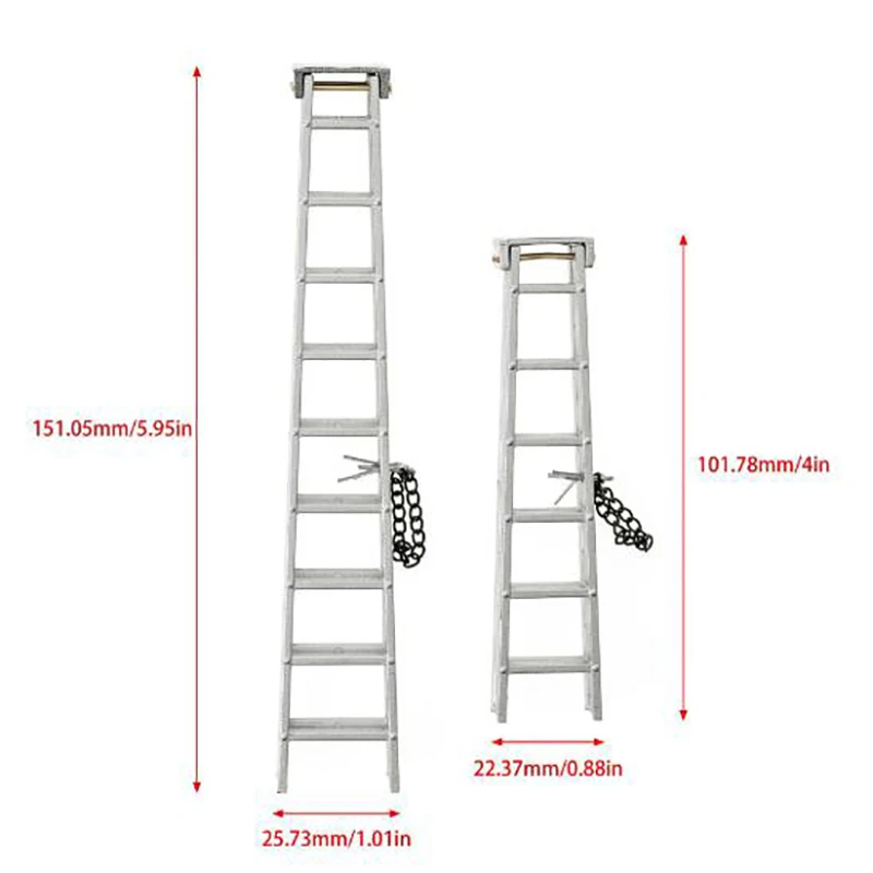

100MM 150MM Aluminum Mini Ladder for 1:10 RC Rock Crawler Axial SCX10 90046 NEW