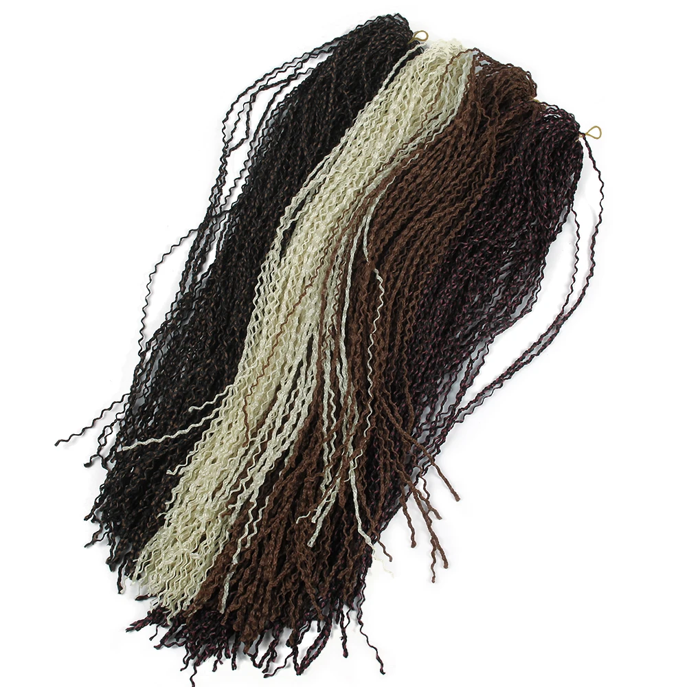 Женские плетеные волосы смешанных цветов 24 дюйма Синтетические микро бокс