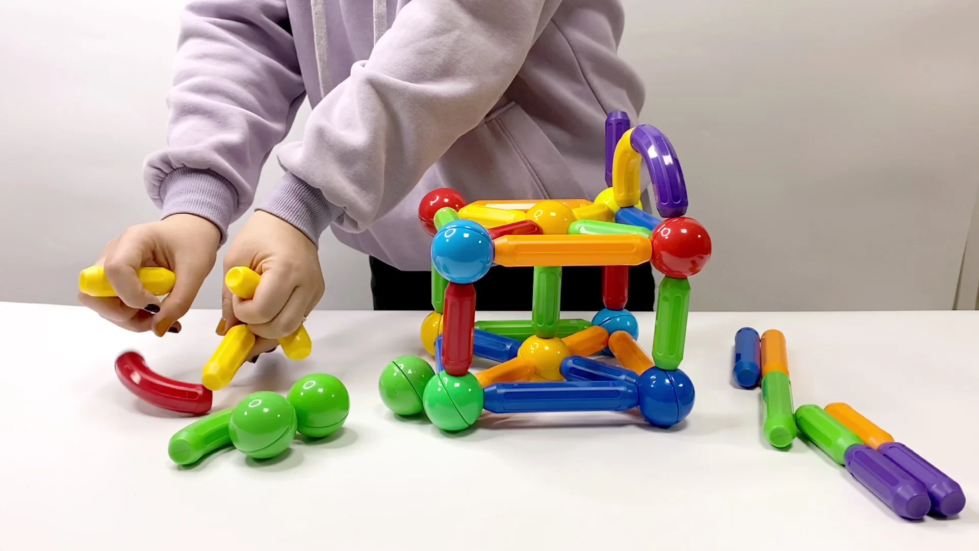 

38 PCS plastic construction sticks Magnetic Balls and Rods Set Magnet Building Sticks Set, Building Blocks for todder