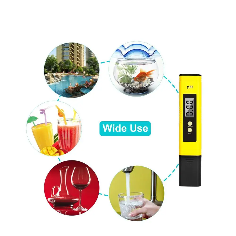 Портативный цифровой рН-тестер измеритель качества воды: кислотности 0 00-14 PH