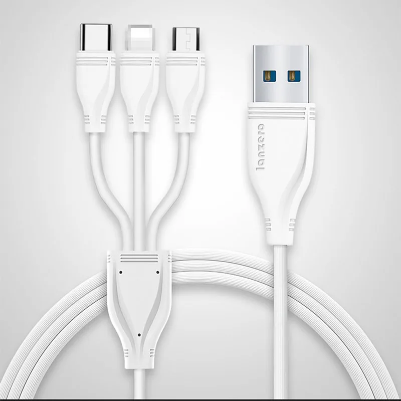 3 в 1 USB кабель для мобильного телефона Micro usb type C зарядное устройство Android iOS мульти