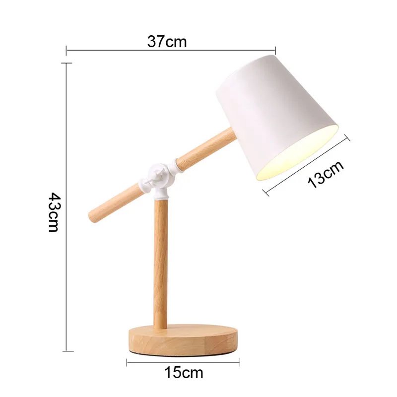 

Wood Table Lamp Modern Desk Lamp Reading Light Bedside Lamp Indoor Living Room Bedroom Light Push Button Switch Home Deco E27