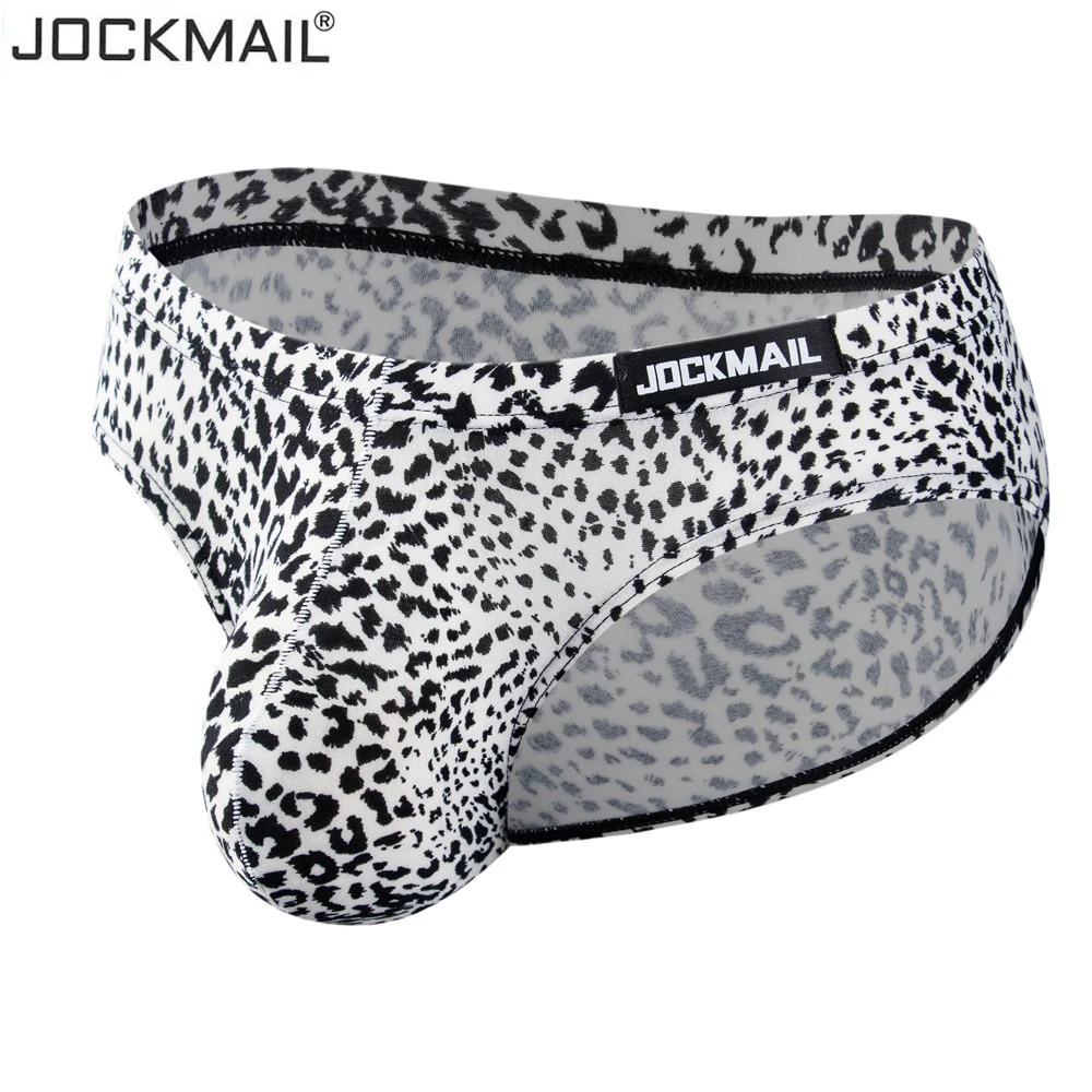 

Jockmail Mens Big Bulge Pouch Sexy Underwear Men Jockstrap Briefs Bikini Gay Underwear Mens Panties Leopard Print, Serpentine