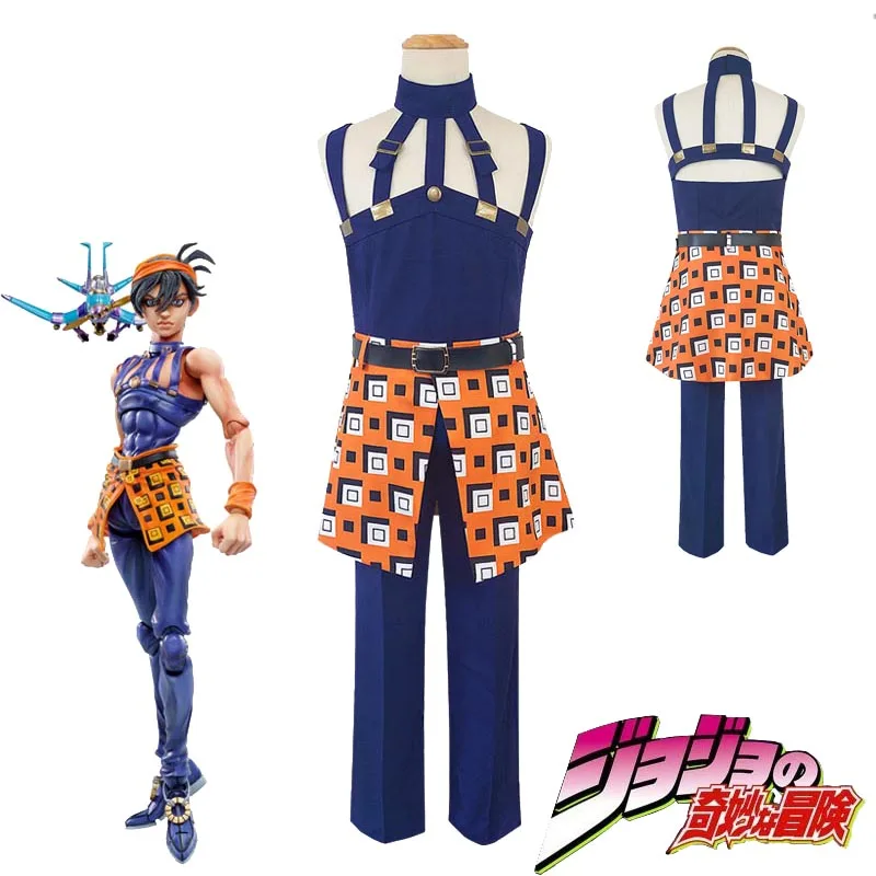 

Anime GIOGIO JoJo's Bizarre Adventure Costume Ghirga Narancia Uniforms Men Women Cosplay Outfit Dress Halloween Golden Wind