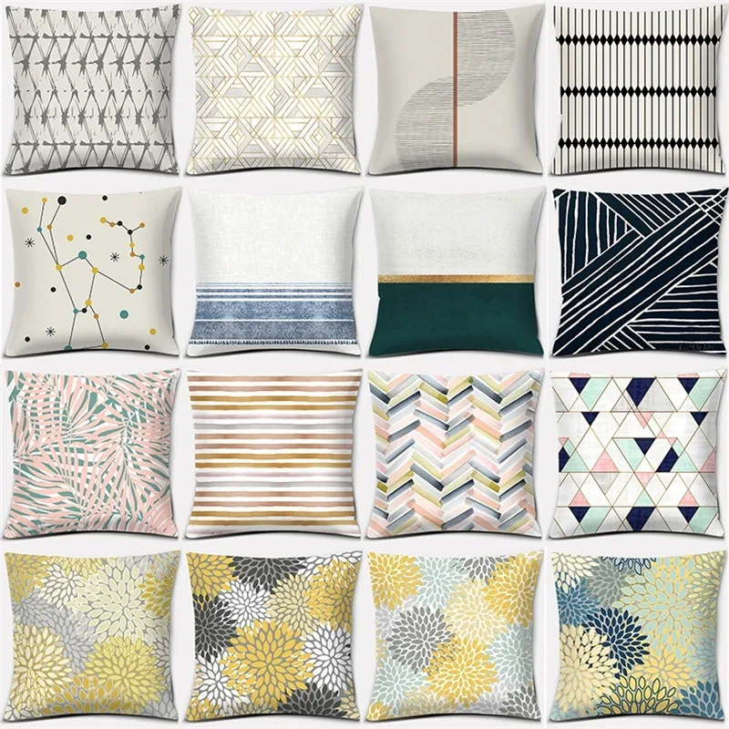 

Geometric Series Printed Square Home Decoration Peach Skin Pillowcase (45cm * 45cm)