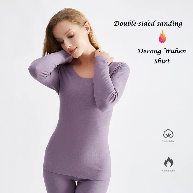 

Winter New Thermal Underwear Women Long Johns Long Sleeve O-Neck Tops OL Skin Autumn Pajamas Pullovers Warm And Body Slim Shaper