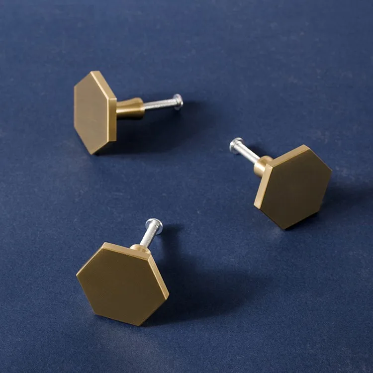 Мебель Handls золотая ручка Гардероб Ручки латунные шестигранные ручки для ящика