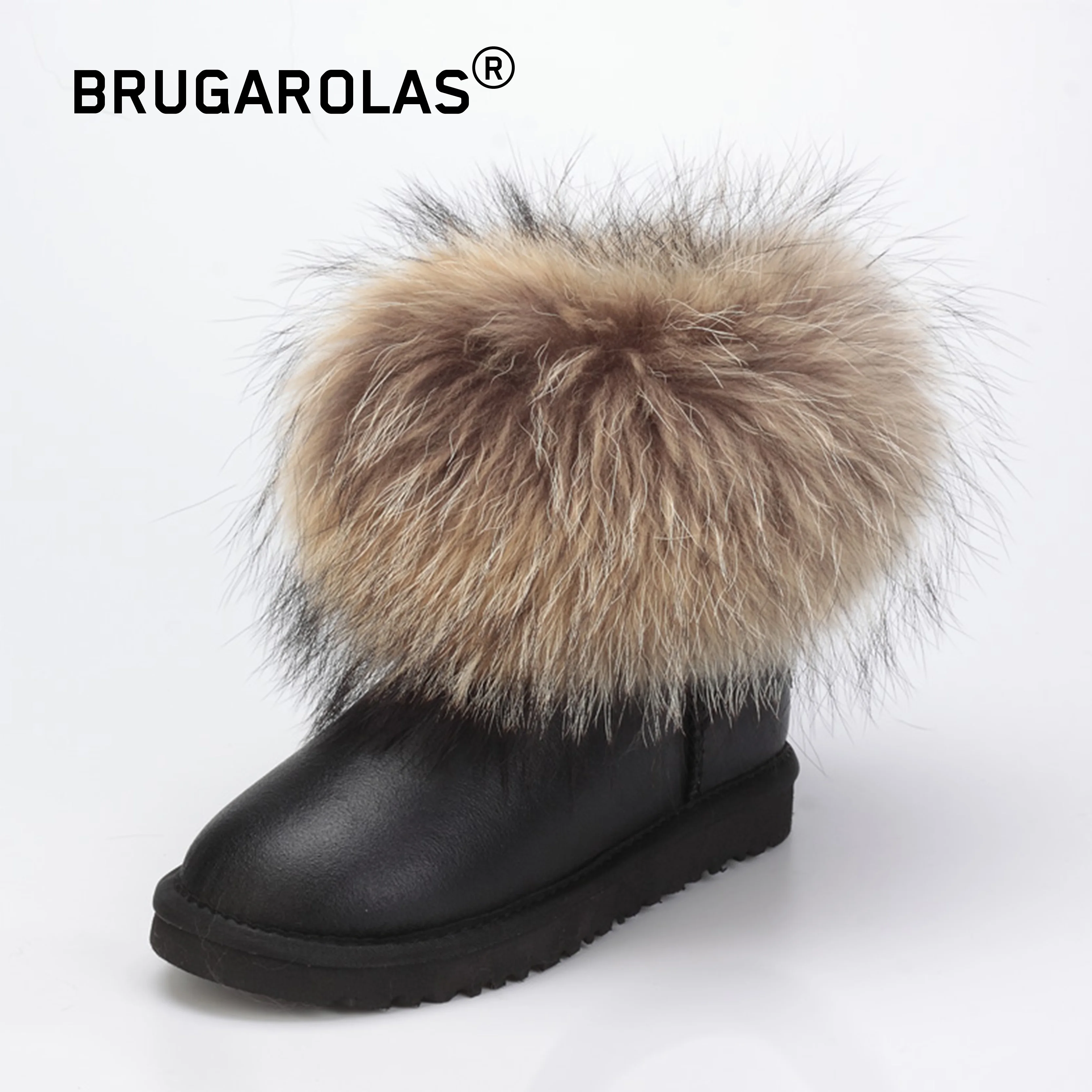 Новые стильные теплые женские зимние ботильоны из 100% натурального Лисьего меха с