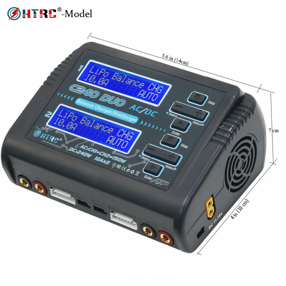 HTRC AC 150 Вт DC 240 Вт двухканальный RC Баланс Lipo зарядное устройство LiHV жизнь Lilon NiCd NiMH PB Зарядное устройство RC Dis зарядное устройство