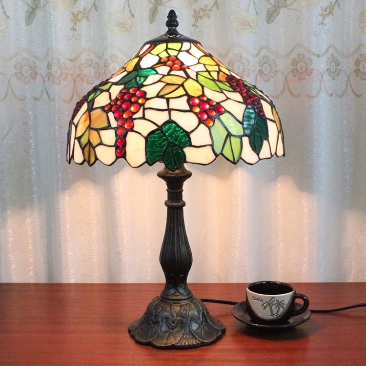 12 дюймов виноград Европейский Стиль Тиффани настольная лампа Гостиная Кабинет