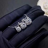 kkmall store round silver moissanite pendants 3 00ct d vvs luxury moissanite pendants jewelry girlfriend gift 925 necklaces