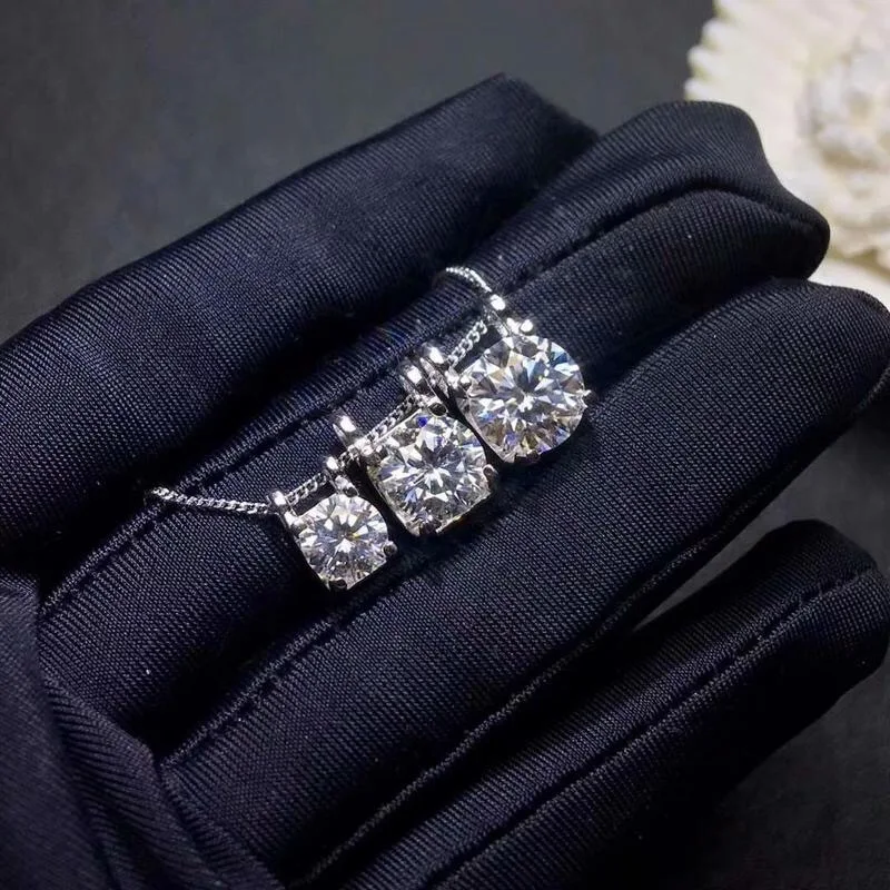 Kkmall магазин круглые серебряные подвески Муассанит 925 карат D VVS Роскошные из муассанита ювелирные изделия