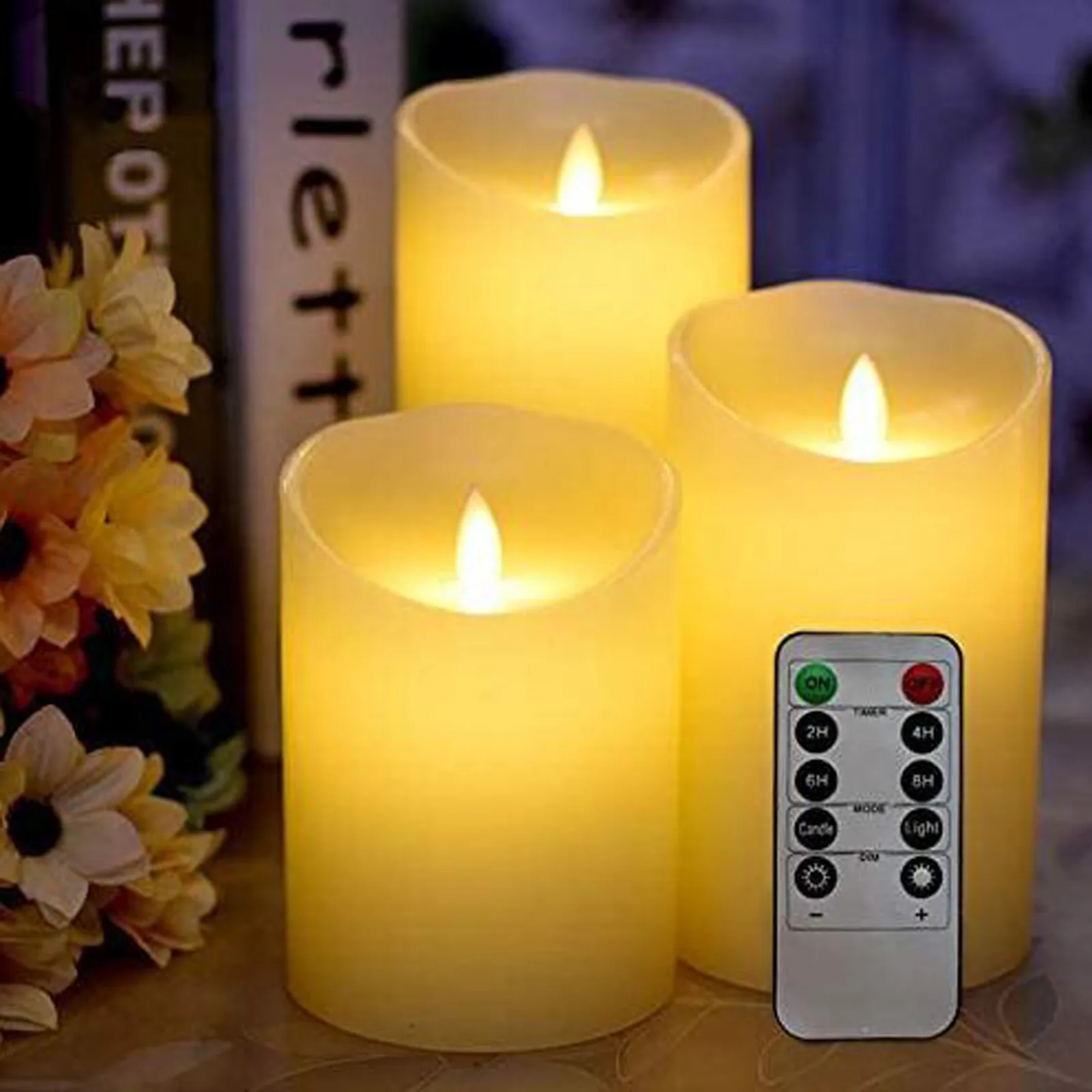 

3pcs/set Remote Control Led Flameless Candle Lights New Year Candles Battery Powered Led Tea Lights Easter Candle With Packaging