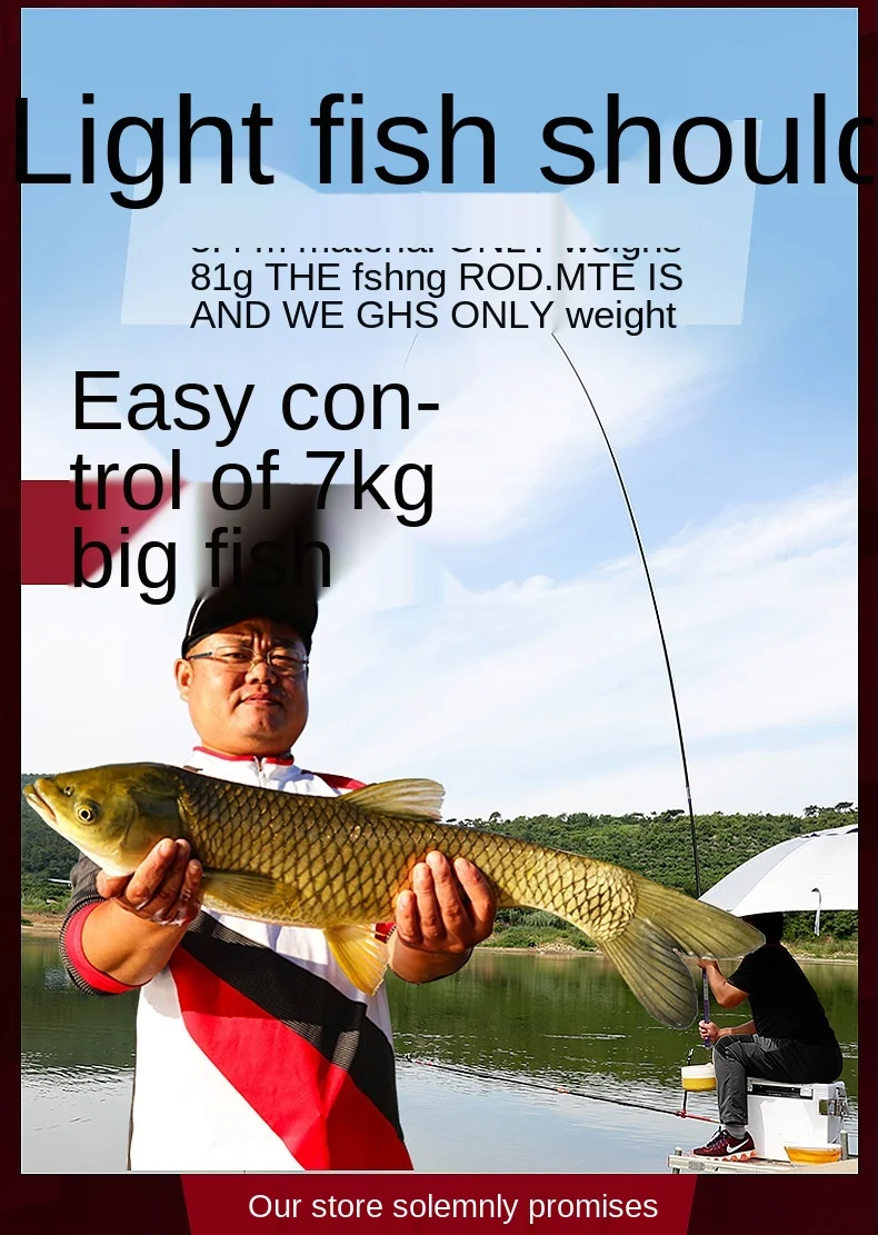 

Fishing Rod Carbon Fishing Rod Taiwan Fishing Rod Ultra-light and Super Hard 28-tune Carp and Crucian Carp Rod Hand Rod