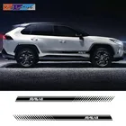 2 шт. RAV4 автомобильные боковые полосы боковые юбки графические виниловые наклейки гоночные спортивные автомобили стикеры для Toyota RAV4