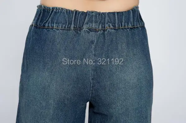 

Women Spring Solid Plus Size Casual Loose Jeans Female Autumn Wide Leg Pants Woman Summer Mid 100% Cotton Straight Jeans