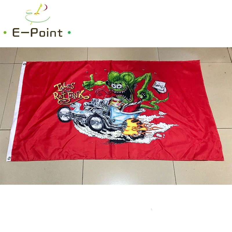 Сказочный флаг Rat Fink 2 фута* 3 фута(60*90 см) 3 фута* 5 футов(90*150 см) размер рождественские украшения для домашнего флага баннер подарки