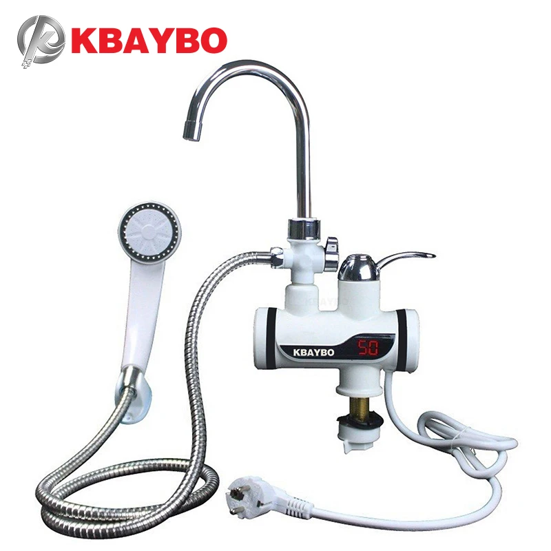 

1pcs KBAYBO 3000W Instant Electric Water Heater Instant Hot Faucet Kitchen Tap Shower Water Heating Instantaneous