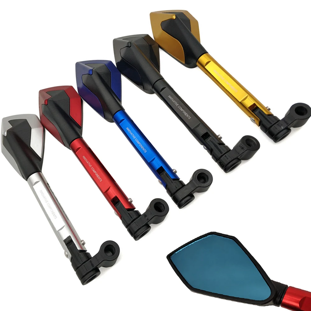 Универсальный мотоцикл Алюминий зеркало заднего вида Ручка Бар Конец боковые