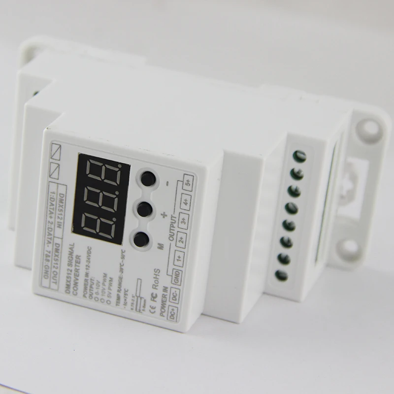 12В 24В 5CH led Din рейка DMX512/90 сигнал до 0 10 В или ШИМ в 5 преобразователь сигнала DMX512