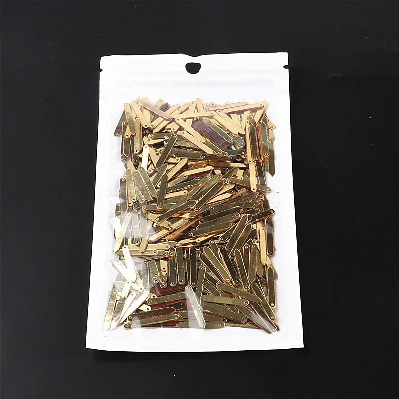 1200 шт./лот 2*19 мм Золотой прямоугольный галстук со стрелками из ПВХ свободные