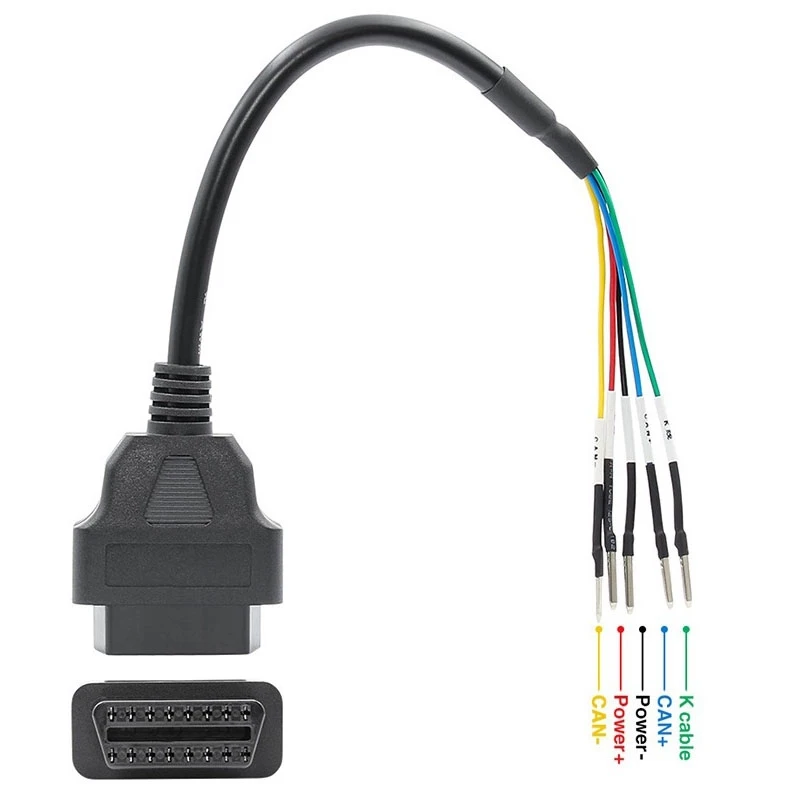 

16 Pin OBD OBD2 Female K Line CAN Line Jumper Tester Connector Car Diagnostic Extension Cable Cord Pigtail
