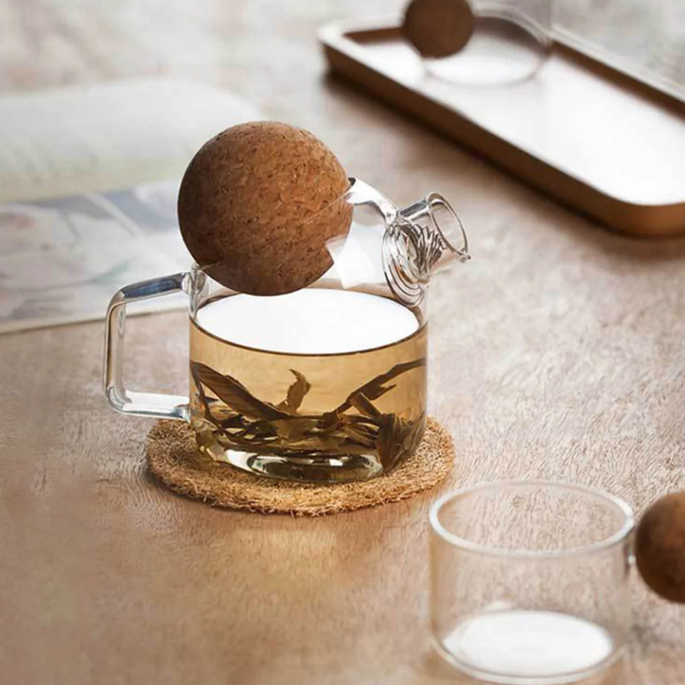 

1pc Thickened Glass Bottle Glass Tea Pot Household Glass Tea Kettle Tea Pitcher