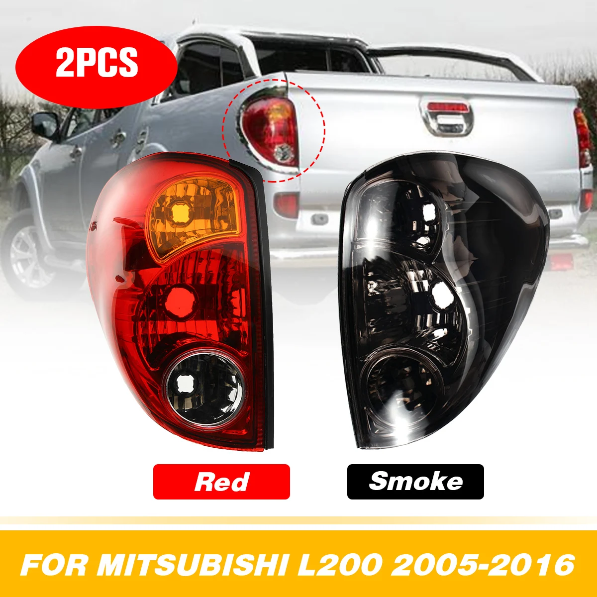 

Smoke Taillight for Mitsubishi L200 Triton Colt Pickup 2005-2015 Tail Light Side Rear Brake Reverse Stop Lamp Car Accessories