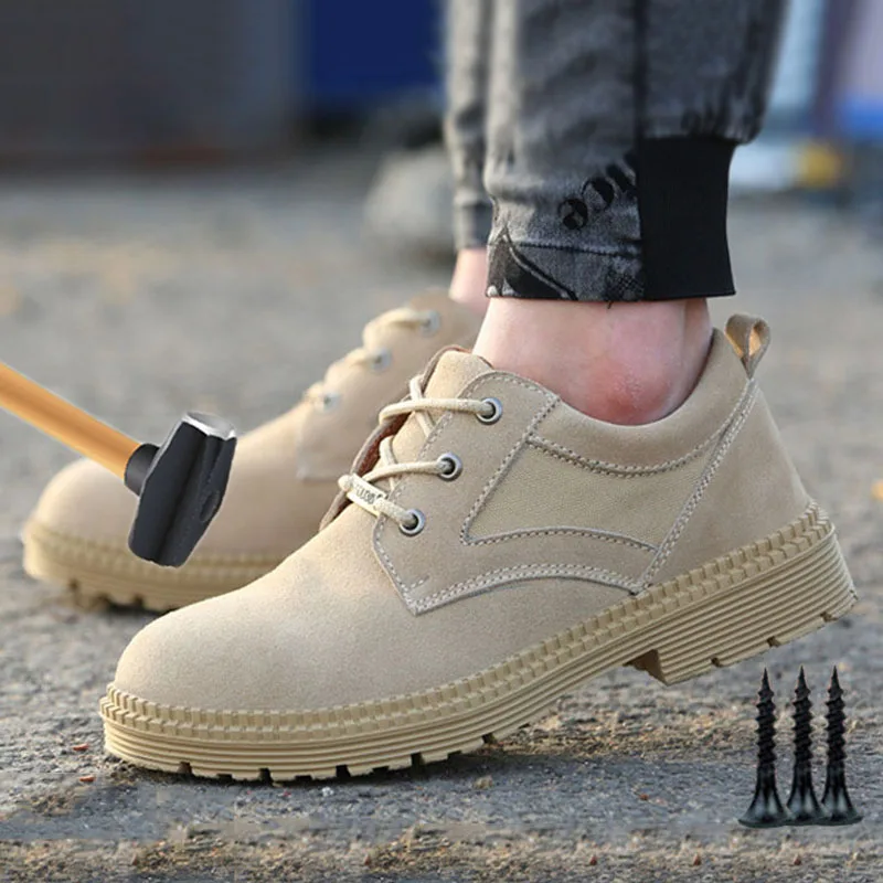 Защитные ботинки ботильоны мужские безопасные рабочие неразрывная обувь со