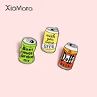 Duff медведь может эмалированные булавки грустное утешение слова броши на лацкан значки Оптовая Продажа мультяшная булавка модные ювелирные изделия подарки для друзей