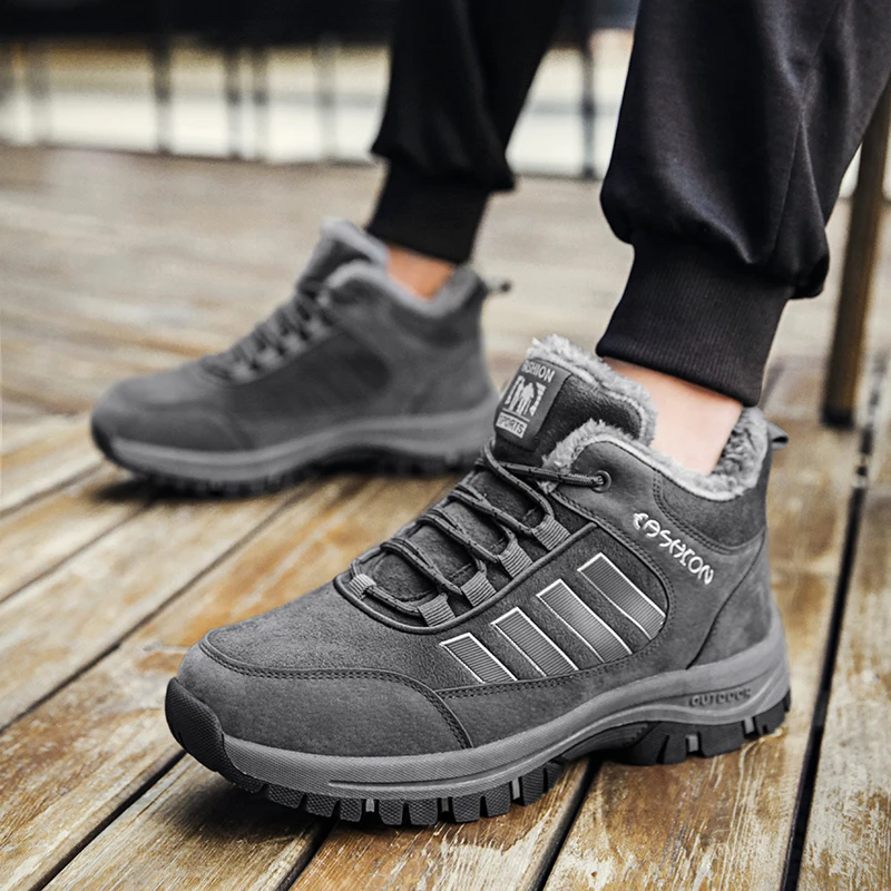 Beli Baru Kedatangan Wanita Hiking Sepatu Musim Dingin Kulit Bulu Hangat Pergelangan Kaki Sepatu Bot Salju Sepatu Outdoor Sepatu Gunung Olahraga Climbing Boot