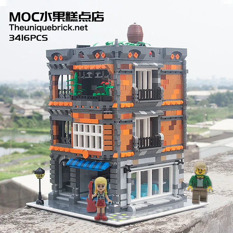 DHL Theuniquebrick Street View MOC строительные блоки фрукты кондитерский магазин совместимые