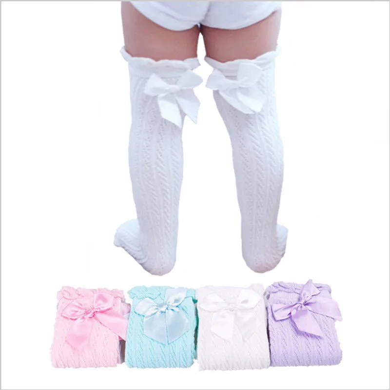 

Baby Girl Princess Knee-Length Socks Cotton Breathable Baby Socks Summer Cute Baby Back Bow Socks For Girl